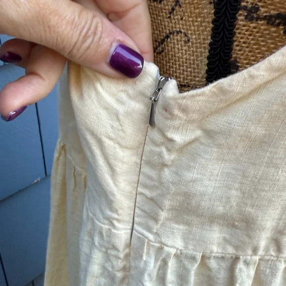 Haris Cotton L Chic Cream Maxi Dress with embroidered detail butter yellow - Picture 10 of 10